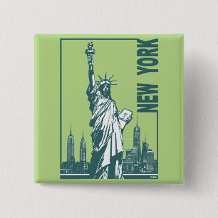 New York-Statue of Liberty Button