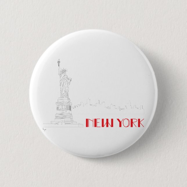 New-York, Statue-of-Liberty Cool Button (Front)