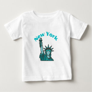 New York Statue of Liberty in Teal T-Shirt