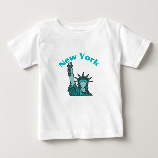 New York Statue of Liberty in Teal T-Shirt (Front)