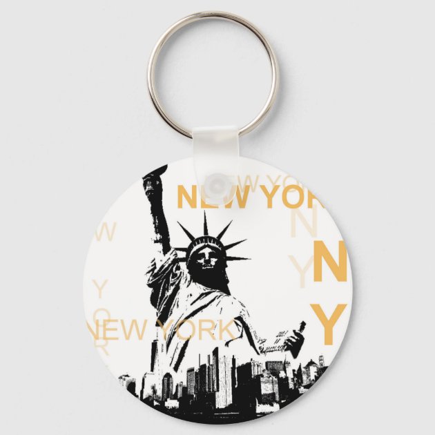 Portachiavi Ciondolo Vintage Statua Della Libertà New York In Metallo Argento