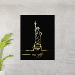 New York Statue of Liberty Line Art Wall Travel Foil Prints<br><div class="desc">Minimalist line art drawing of Statue of Liberty,  New York</div>