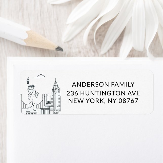 New York Statue of Liberty New Address Label (Insitu)