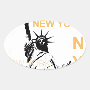 New York Statue of Liberty Oval Sticker