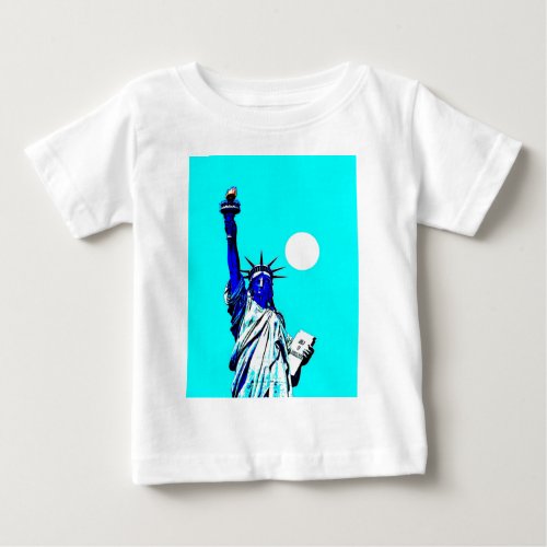 New York Statue of Liberty Pop Art Baby T_Shirt