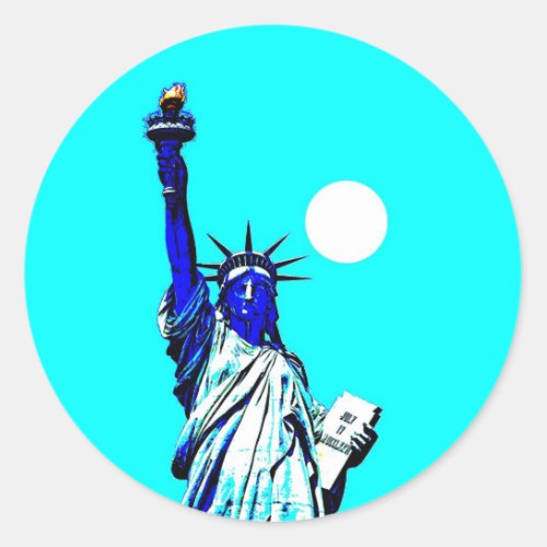 New York Statue of Liberty Pop Art Classic Round Sticker