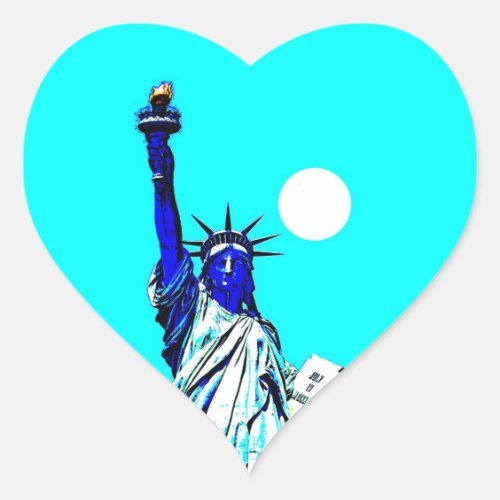 New York Statue of Liberty Pop Art Heart Sticker