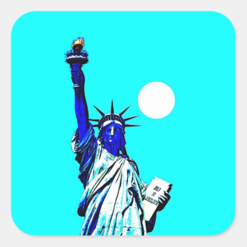 New York Statue of Liberty Pop Art Square Sticker