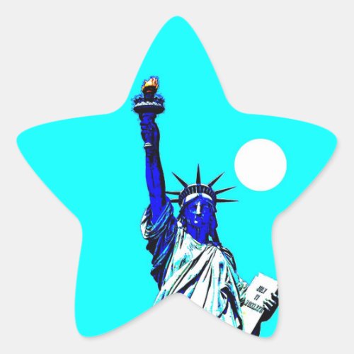 New York Statue of Liberty Pop Art Star Sticker