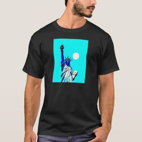 New York Statue of Liberty Pop Art T_Shirt