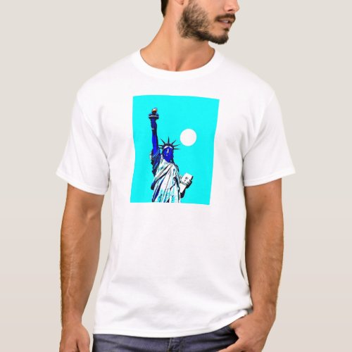 New York Statue of Liberty Pop Art T_Shirt