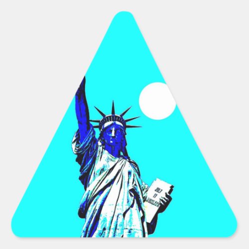 New York Statue of Liberty Pop Art Triangle Sticke Triangle Sticker