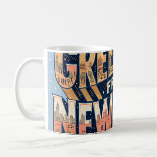 New York Statue of Liberty Postcard Art Coffee Mug
