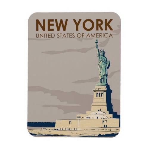 New York Statue of Liberty Retro  Magnet