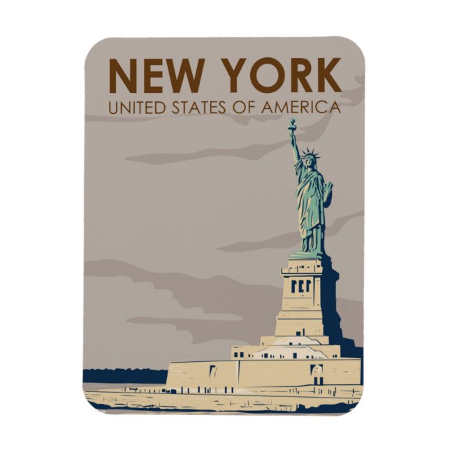New York Statue of Liberty Retro  Magnet (Vertical)