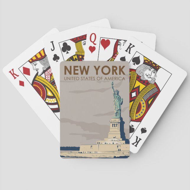 New York Statue of Liberty Retro Poker Cards (Back)