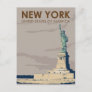 New York Statue of Liberty Retro Postcard