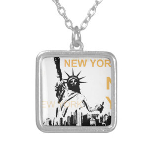 New York Statue of Liberty Silver Plated Necklace