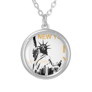 New York Statue of Liberty Silver Plated Necklace