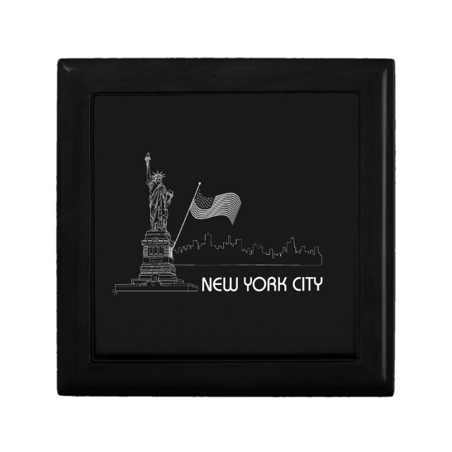New York - Statue of Liberty USA Flag Gift Box (Front)