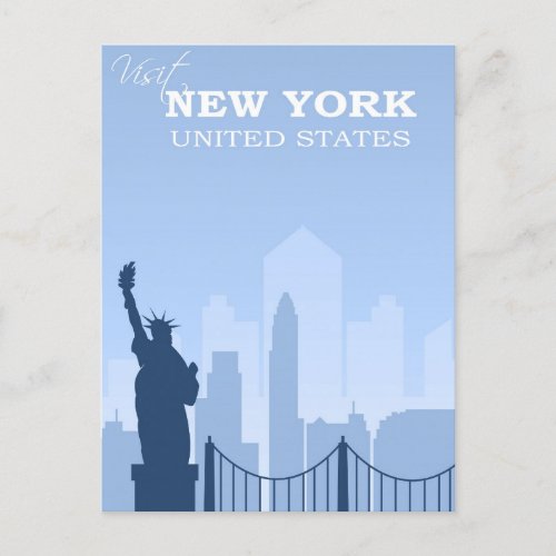 New York Statue of Liberty Vintage  Postcard