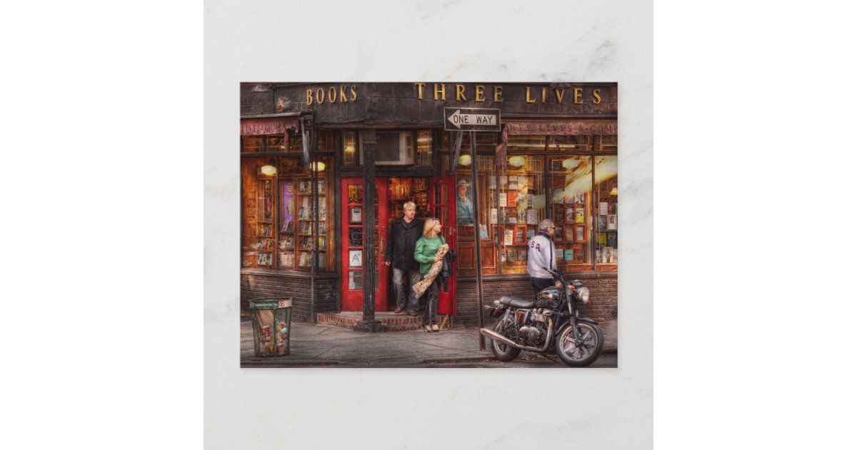 New York Store Greenwich Village Three Lives Postcard Zazzle