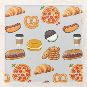 New York Street Food Glass Coaster