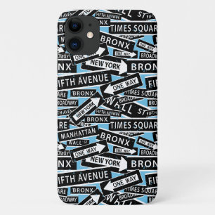 New York Street Names Blue Patterned iPhone 11 Case