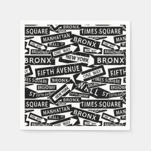 New York Street Names, Famous Places in NYC Napkins