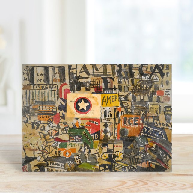 New York Street Scene | Joaquín Torres-García Card (Creator Uploaded)
