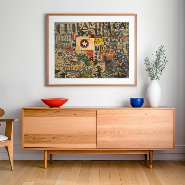 New York Street Scene | Joaquín Torres-García Framed Art (Creator Uploaded)