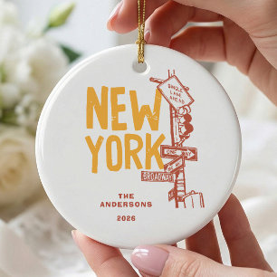 New York Street Sign Christmas Ornament