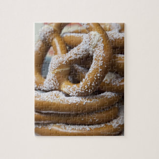 New York street vendor's huge pretzels for sale Jigsaw Puzzle