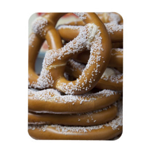 New York street vendor's huge pretzels for sale Magnet