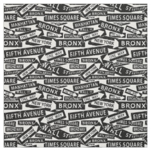 New York Streets, Black and White NYC Pattern Fabric