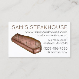 New York Strip Steak Steakhouse Restaurant Food Business Card