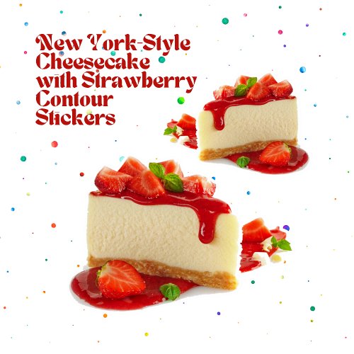 New York_Style Cheesecake with Strawberry Contour  Sticker