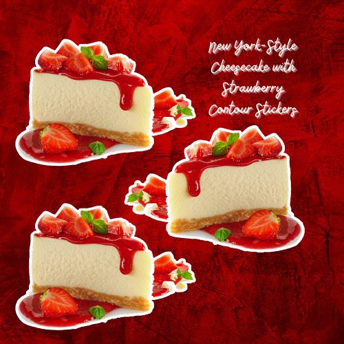 New York_Style Cheesecake with Strawberry Contour  Sticker