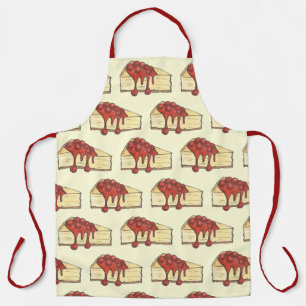 New York Style NYC Cherry Cheesecake Slice Dessert Apron