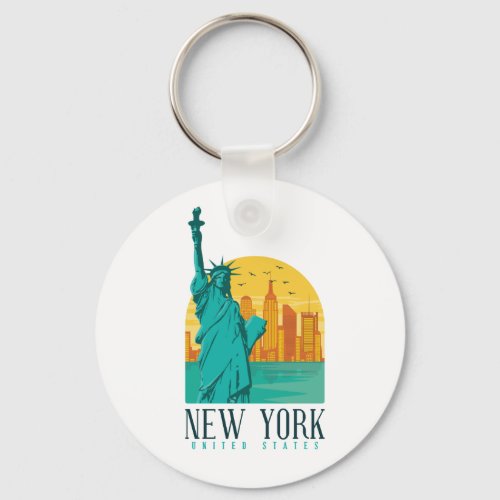 New York Stylish Skyline  Keychain