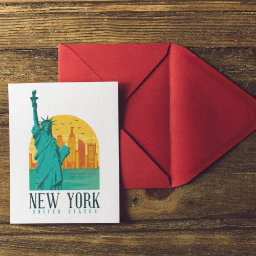 New York Stylish Skyline    Postcard