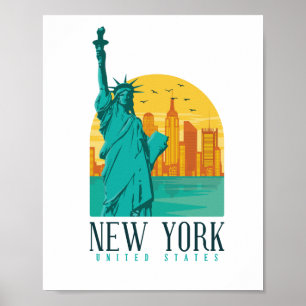 New York Stylish Skyline Poster