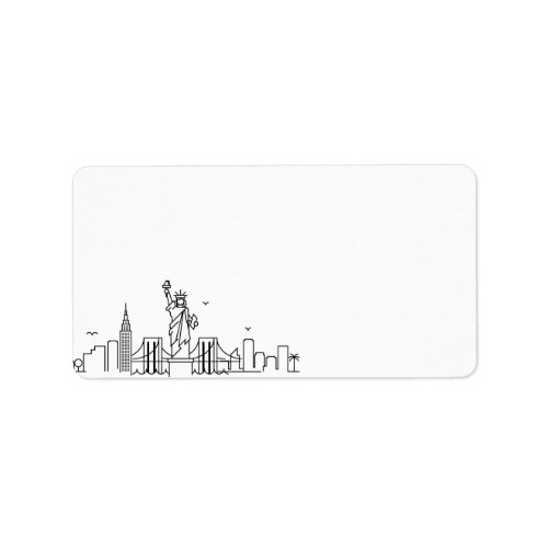 New York Stylized Skyline  Blank Label