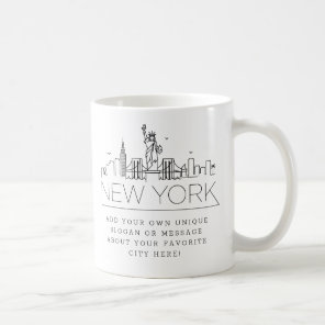 New York Stylized Skyline | Custom Slogan Coffee Mug