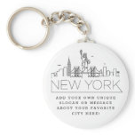 New York Stylized Skyline | Custom Slogan Keychain