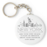 New York Stylized Skyline | Custom Slogan Keychain New York Stylized Skyline | Custom Slogan Keychain