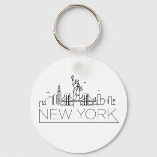 New York Stylized Skyline Keychain