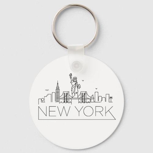 New York Stylized Skyline Keychain