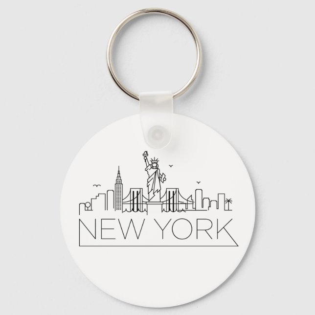 New York Stylized Skyline Keychain (Front)