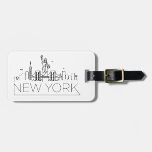New York Stylized Skyline Luggage Tag
